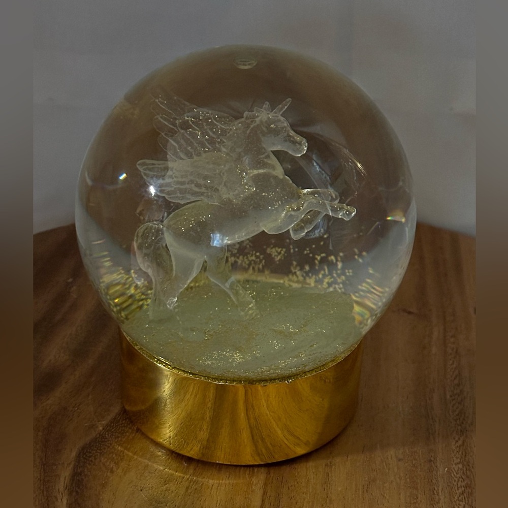555- unicorn snow globe